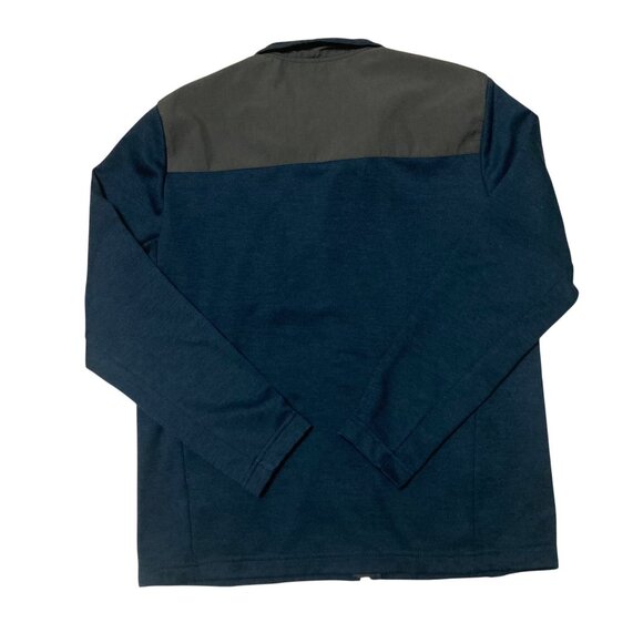 Orvis Men's Medium Full-Zip Blue Jacket With Pockets Contrasting Shoulder Panel - Picture 7 of 8
